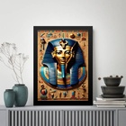 Quadro Decorativo Arte Egípcia 33x24cm - Com Vidro Moldura Pr