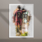 Quadro Decorativo Arte Futebol 33x24cm Moldura Preta