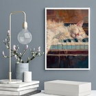 Quadro Decorativo Arte Gato No Piano 33x24cm - Com Vidro Mold