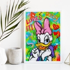 Quadro Decorativo Arte Grafite Margarida 24x18cm Moldura:made