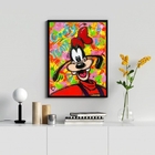 Quadro Decorativo Arte Grafite Pateta 45x34cm - Com Vidro Mol