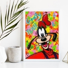 Quadro Decorativo Arte Grafite Pateta 45x34cm - Com Vidro Mol