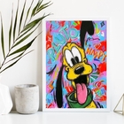 Quadro Decorativo Arte Grafite Pluto 24x18cm Moldura:madeira