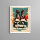 Quadro Decorativo Arte Hip-hop 24x18cm - Com Vidro Moldura Br