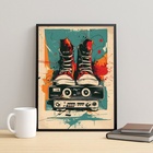 Quadro Decorativo Arte Hip-hop 24x18cm Moldura Branca