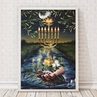 Quadro Decorativo Arte Judaísmo 24x18cm - Com Vidro Moldura:m