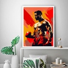 Quadro Decorativo Arte Lutador De Boxe 45x34cm Moldura Preta