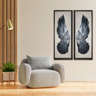 Quadro Decorativo Arte Manual Origami Asa Direita com Moldura Cinza 1x0,4m Arte Própria