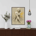 Quadro Decorativo Arte Marilyn Monroe 24x18cm - Com Vidro Mol