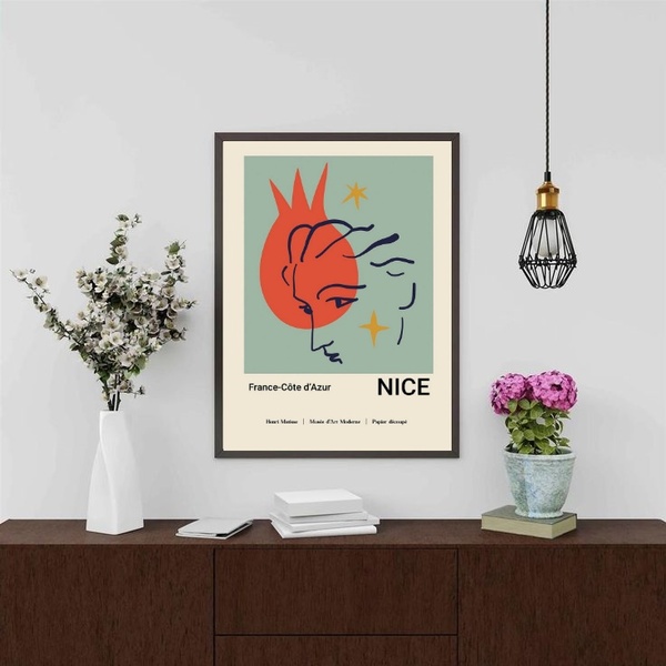 Quadro Decorativo Arte Matisse - Nice 33x24cm Moldura Preta