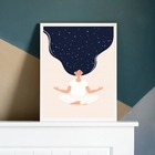 Quadro Decorativo Arte Meditação 24x18cm - Com Vidro Moldura: