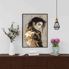Quadro Decorativo Arte Michael Jackson 24x18cm Moldura Preta