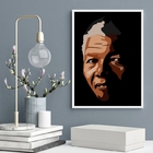 Quadro Decorativo Arte Nelson Mandela 33x24cm Moldura:madeira