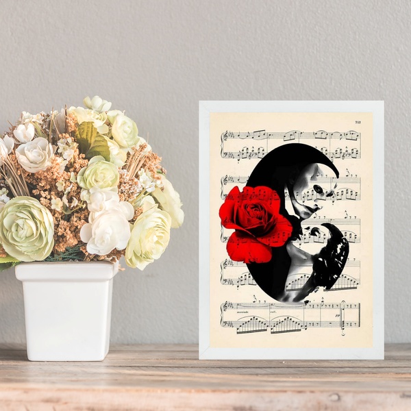 Quadro Decorativo Arte O Fantasma Da Ópera 33x24cm Moldura Pr