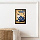 Quadro Decorativo Arte Oriental Gato Kimono 24x18cm - Com Vid