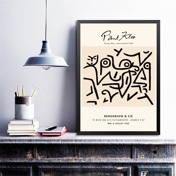 Quadro Decorativo Arte Paul Klee 45x34cm Moldura:madeira Preta