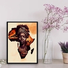 Quadro Decorativo Arte Povo Africano 33x24cm - Com Vidro Mold