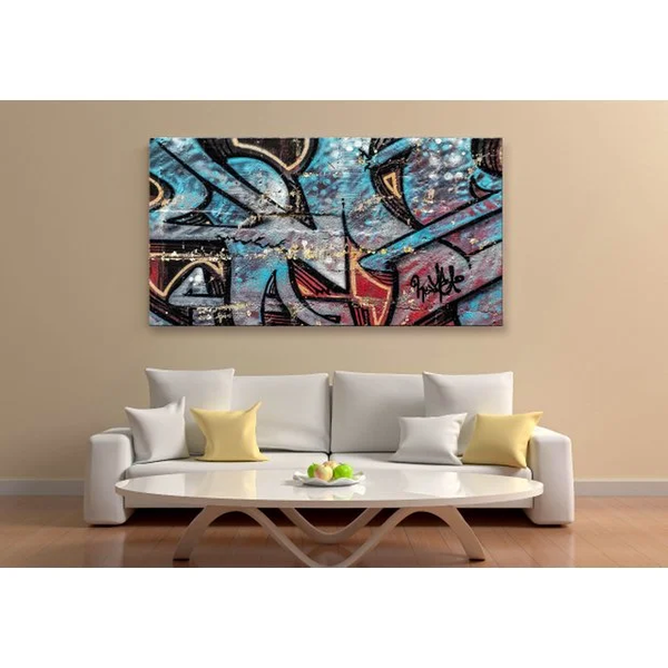 Quadro Decorativo Arte Urbana Abstrato Kawhai - 90x60cm