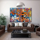 Quadro Decorativo Arte Urbana Abstrato Ufos - 120x60cm