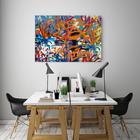 Quadro Decorativo Arte Urbana Abstrato Ufos - 120x60cm