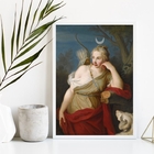 Quadro Decorativo Artemis- A Deusa Da Lua 24x18cm Moldura:mad