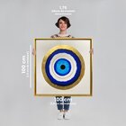 Quadro Decorativo Artesanal Olho Grego 100x100cm Feito A Mão