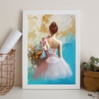 Quadro Decorativo Artístico Bailarina 45x34cm Moldura:madeira
