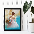 Quadro Decorativo Artístico Bailarina 45x34cm Moldura:madeira