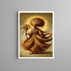 Quadro Decorativo Artístico Obaluaê 24x18cm Moldura Branca