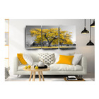 Quadro Decorativo Arvore Da Vida Amarela70x150 Trio