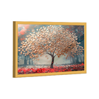 Quadro Decorativo Árvore Dourada Com Lindas Folhas