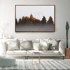 Quadro Decorativo Arvores E Passaros Voadores Com Moldura E S