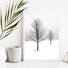 Quadro Decorativo Árvores Na Neve 45x34cm Moldura:madeira Bra