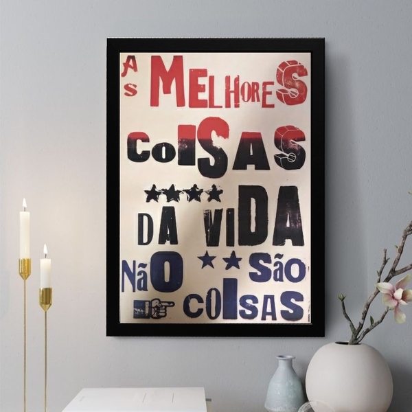 Quadro Decorativo As Melhores Coisas Da Vida 45x34cm - Com Vi