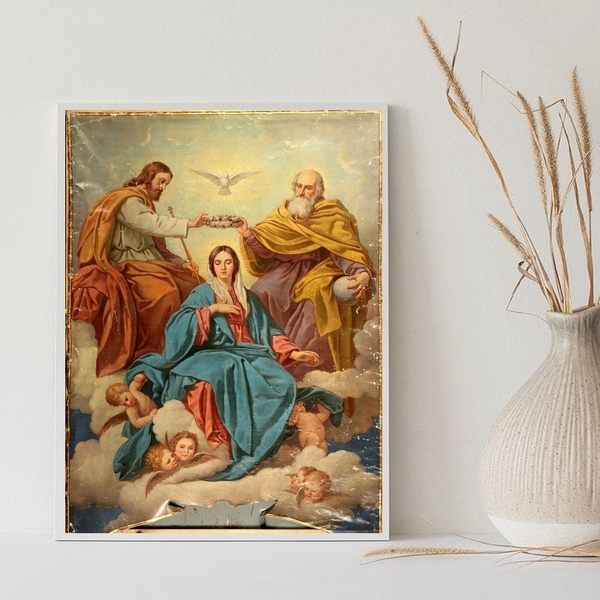 Quadro Decorativo Assunção De Nossa senhora 45x34cm Moldura:m