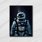 Quadro Decorativo Astronauta E Borboletas 24x18cm Moldura:mad