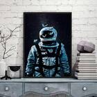 Quadro Decorativo Astronauta E Borboletas 24x18cm Moldura:mad