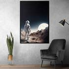 Quadro Decorativo Astronauta E Lua Moldura Cx Alta 40x60 - Co