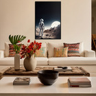 Quadro Decorativo Astronauta E Lua Moldura Cx Alta 40x60 - Co