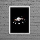 Quadro Decorativo Astronautas Lgbt 24x18cm Moldura:madeira Br