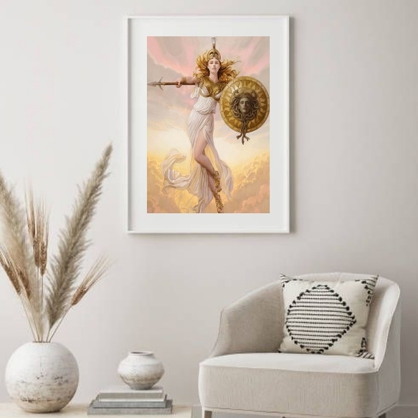 Quadro Decorativo Atena - Deusa Da Sabedoria - 60x48cm Moldur