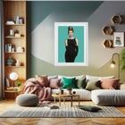 Quadro Decorativo Audrey Hepburn 60x48cm Moldura:madeira Preta