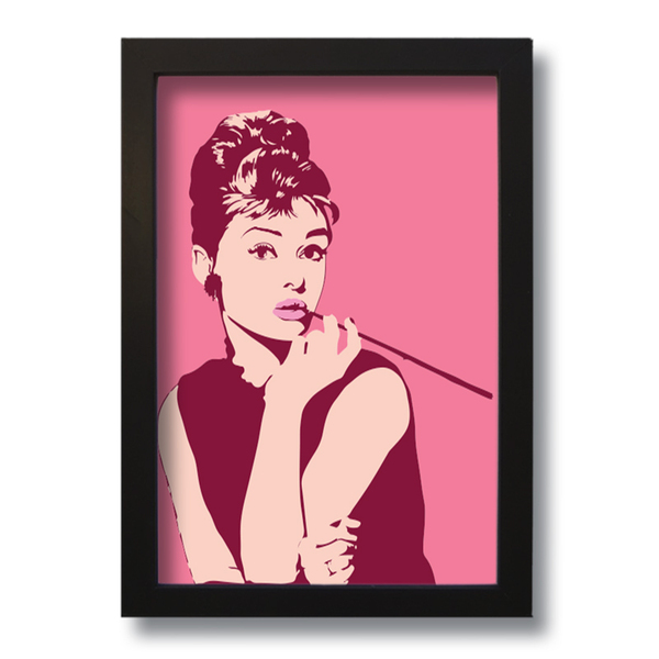 Quadro Decorativo Audrey Hepburn 33x43 cm