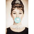 Quadro Decorativo Audrey Hepburn Chiclete Bubble Gum 1 Tela