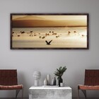 Quadro Decorativo Aves com Moldura Freijó 90x40cm Tropical