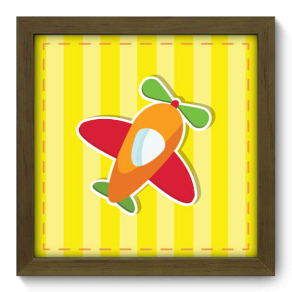Quadro Decorativo - Avião - 22cm X 22cm - 026qdbm