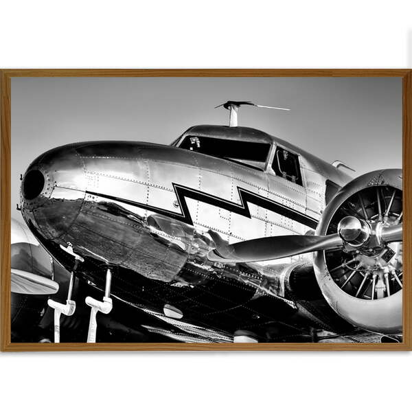 Quadro Decorativo Avião Ii Sem Vidro Marrom