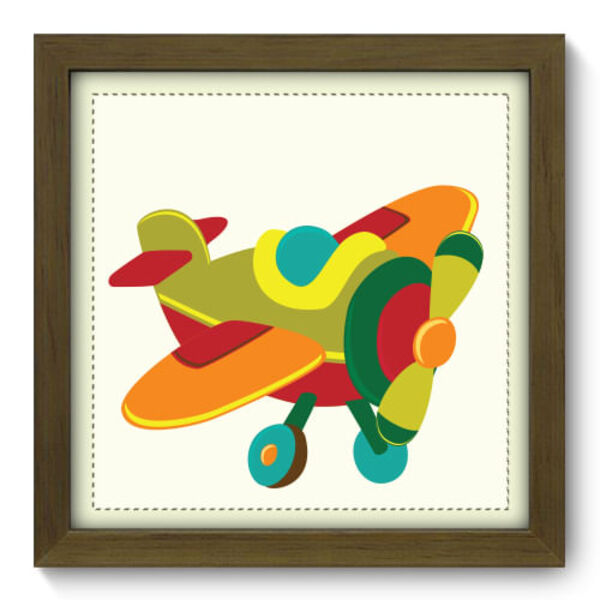 Quadro Decorativo - Aviãozinho - 22cm X 22cm - 021qdbm
