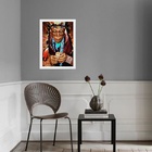 Quadro Decorativo Ayhuasca - Índio 45x34cm - Com Vidro Moldur