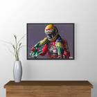 Quadro Decorativo Ayrton Senna Com Bandeira 33x24cm - Com Vid